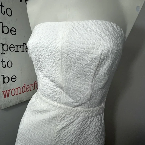 Piazza Sempione Italy Seersucker lined strapless cocktail dress - Picture 5 of 12